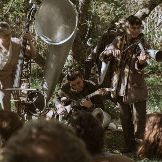 artistes devant public dans la nature